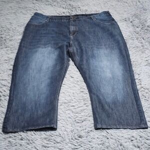pd&c Denim Jeans Mens 48x24 Hemmed Blue Slim Straight Cotton Blend Measure 44x24